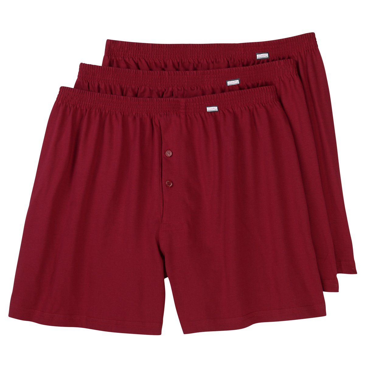 Boxershorts Adamo 3er-Pack Boxershorts dunkelrot Übergröße