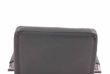 TPFLiving Bürostuhl Deal mit bequemer Rückenlehne - höhenverstellbar und 360° drehbar (Schreibtischstuhl, Drehstuhl, Chefsessel, Bürostuhl XXL), Gestell: Metall chrom - Sitzfläche: Kunstleder grau