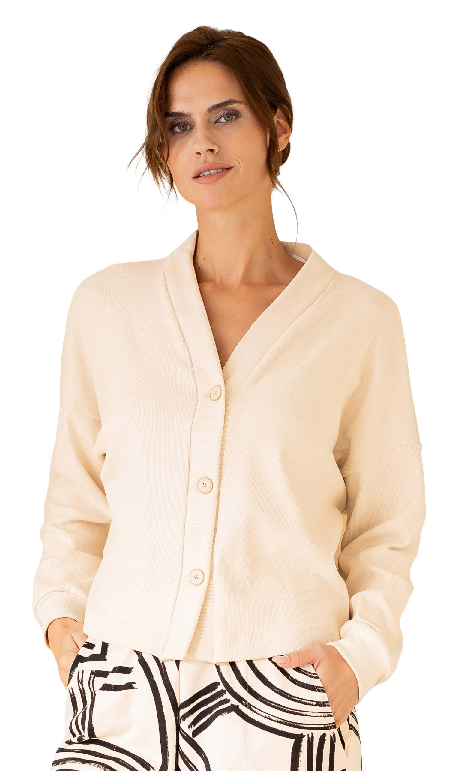 HUTSCHREUTHER Cardigan Damen Strickjacke Homewear (1-tlg) Modisches Design