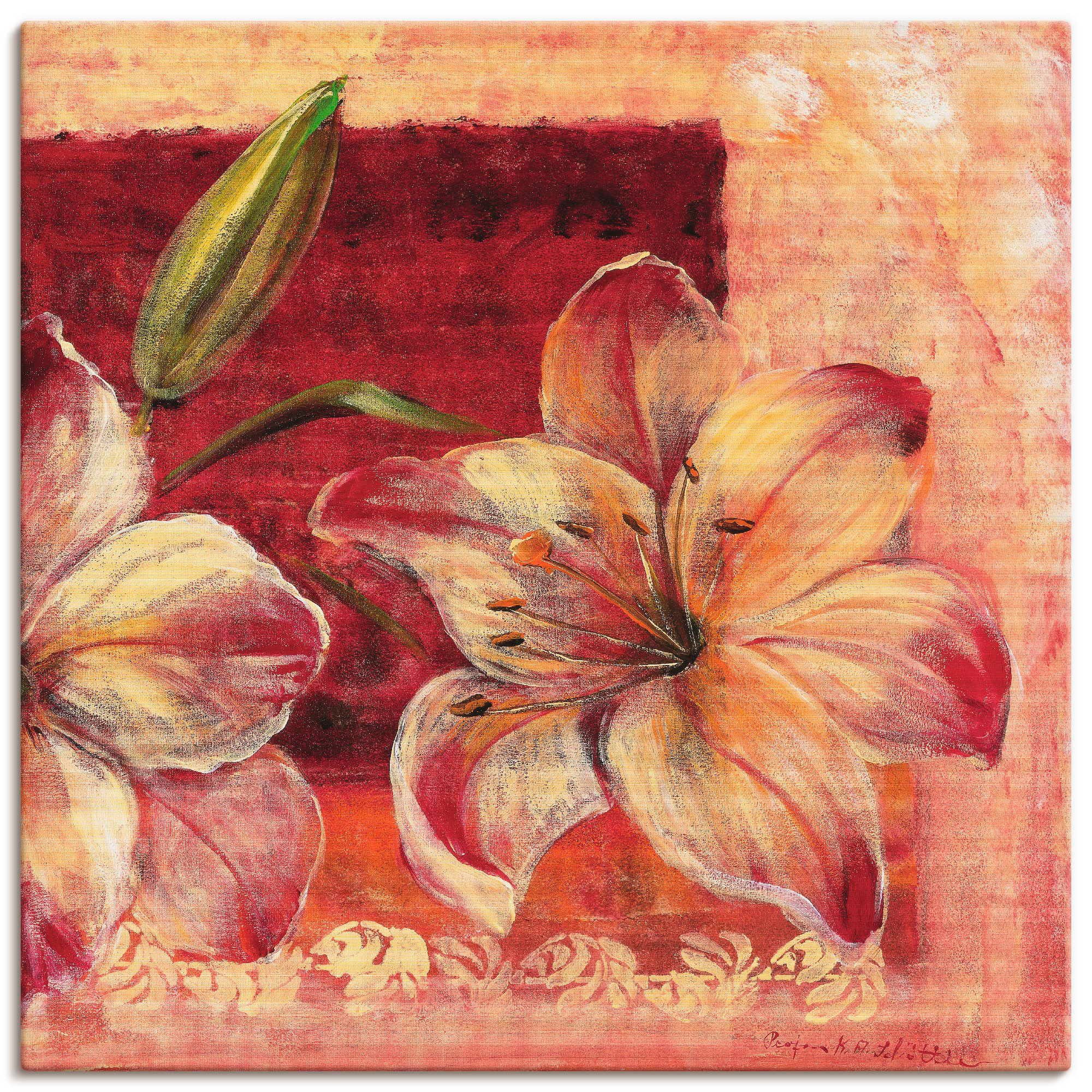 Artland Leinwandbild Klassische Blumen IV, Blumen (1 St), auf Holzrahmen gespannt