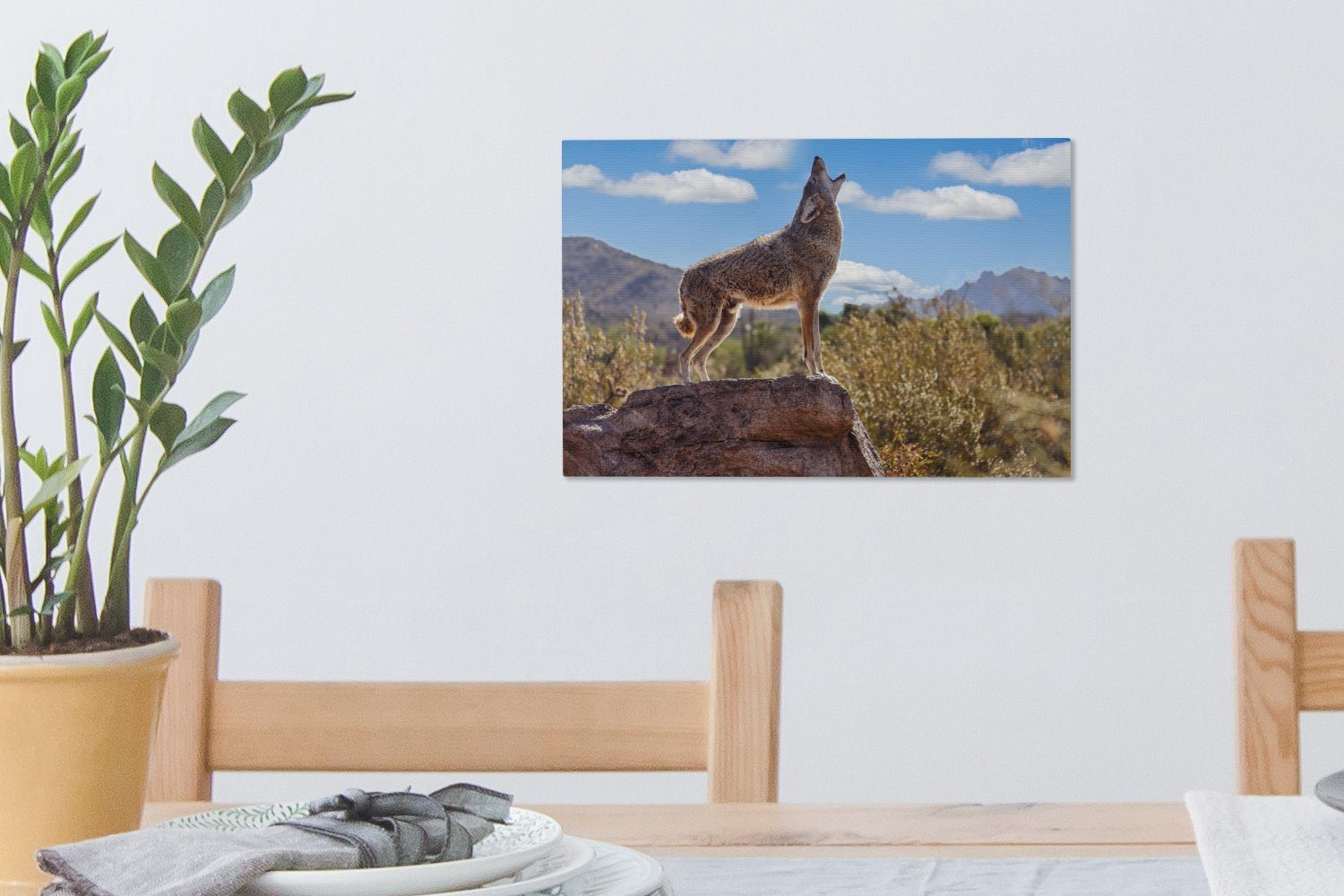 Wanddeko, Leinwandbilder, (1 Amerika, - St), - Aufhängefertig, Wolf Leinwandbild Wandbild cm Rock OneMillionCanvasses® 30x20