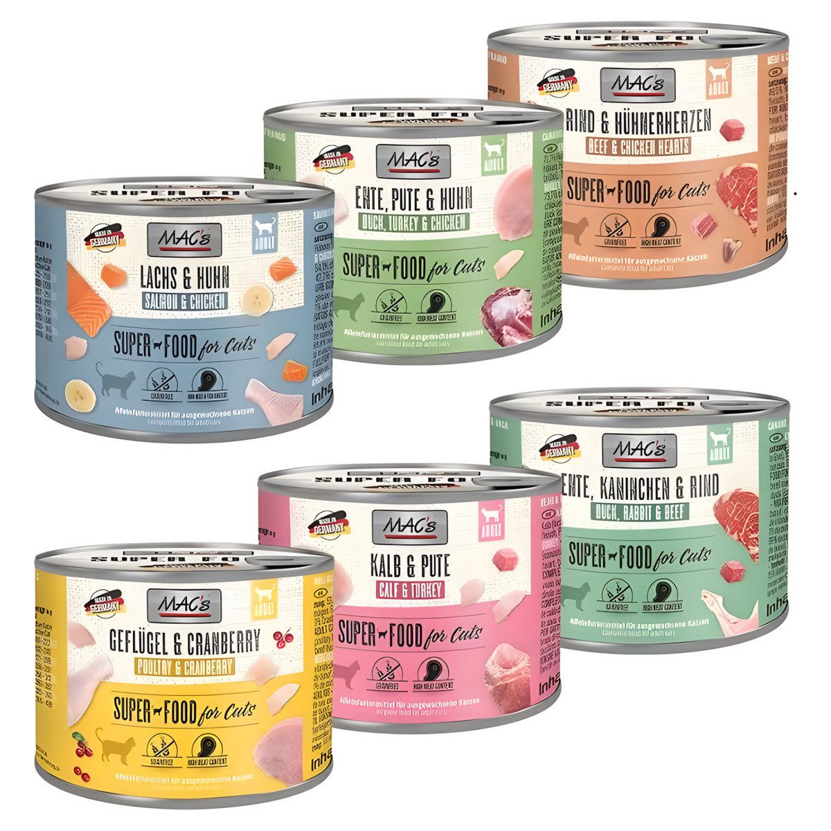 MAC'S Multipack Bestseller" 6 x 200 g, Nassfutter für: Katze von MAC'S