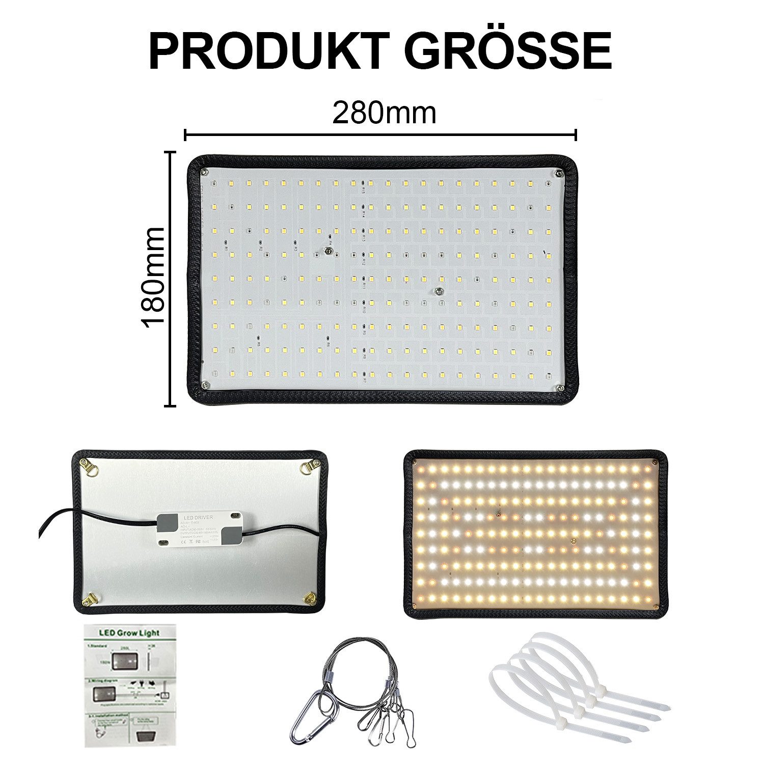 Lapalife Pflanzenlampe 180 LEDs Pflanzenlampe Led Vollspektrum, 3 Lichtmodi Grow Lamp, LED fest integriert, Mit Schalterfeld Für Zimmerpflanzen Gemüse und Blume Wachsen Zelt