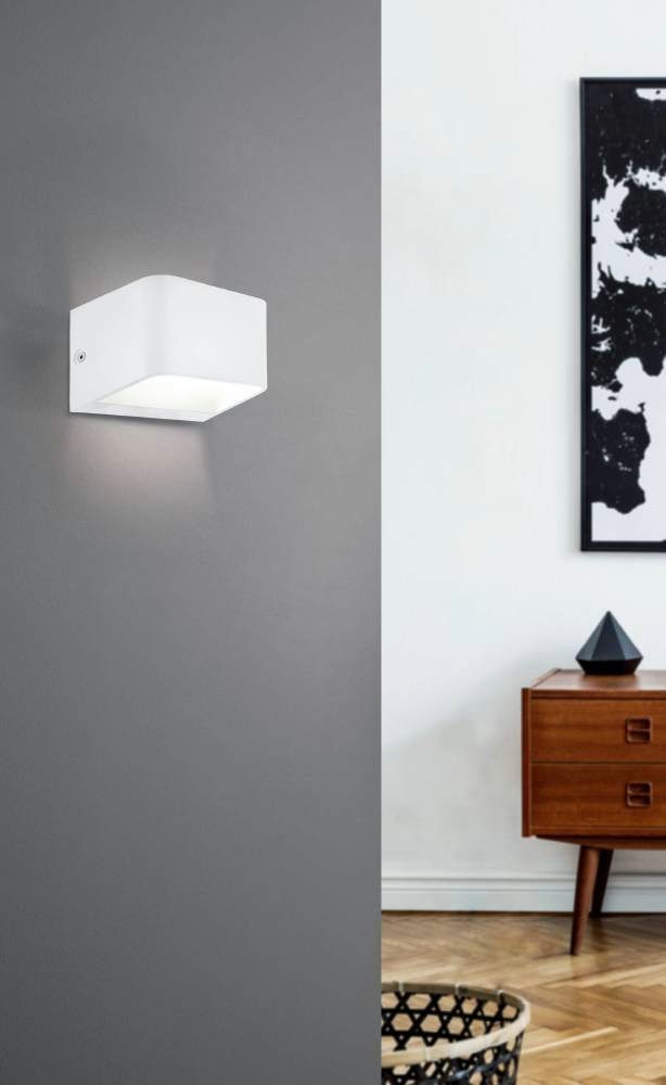 EGLO Wandleuchte SANIA 4, LED fest integriert, Warmweiß, Wand-/Deckenleuchte, L13 x H8 x AL9 cm, 6W inkl.