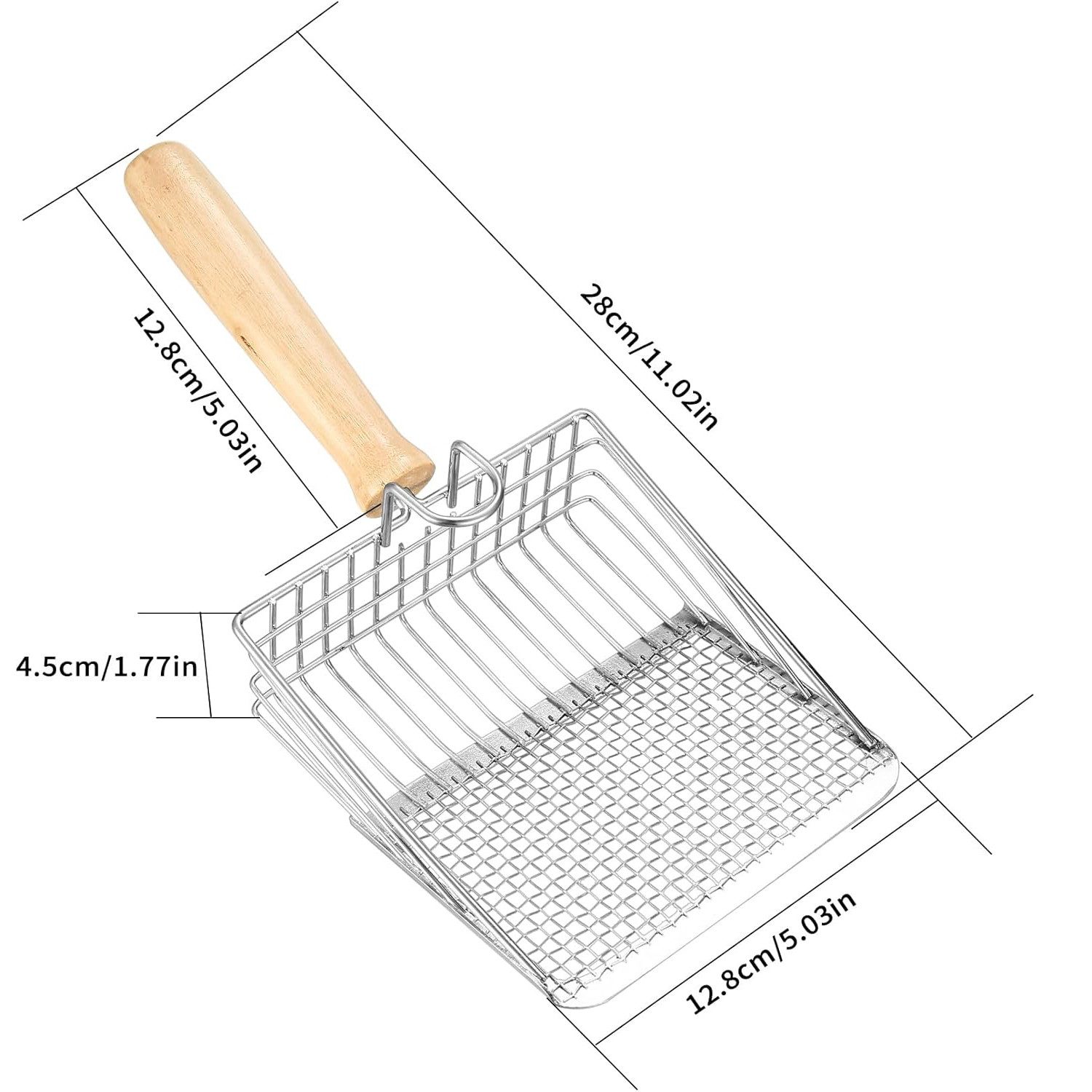 Coonoor Schaufel Metall-Katzenstreuschaufel mit Holzgriff, Robuste Katzenkl günstig online kaufen
