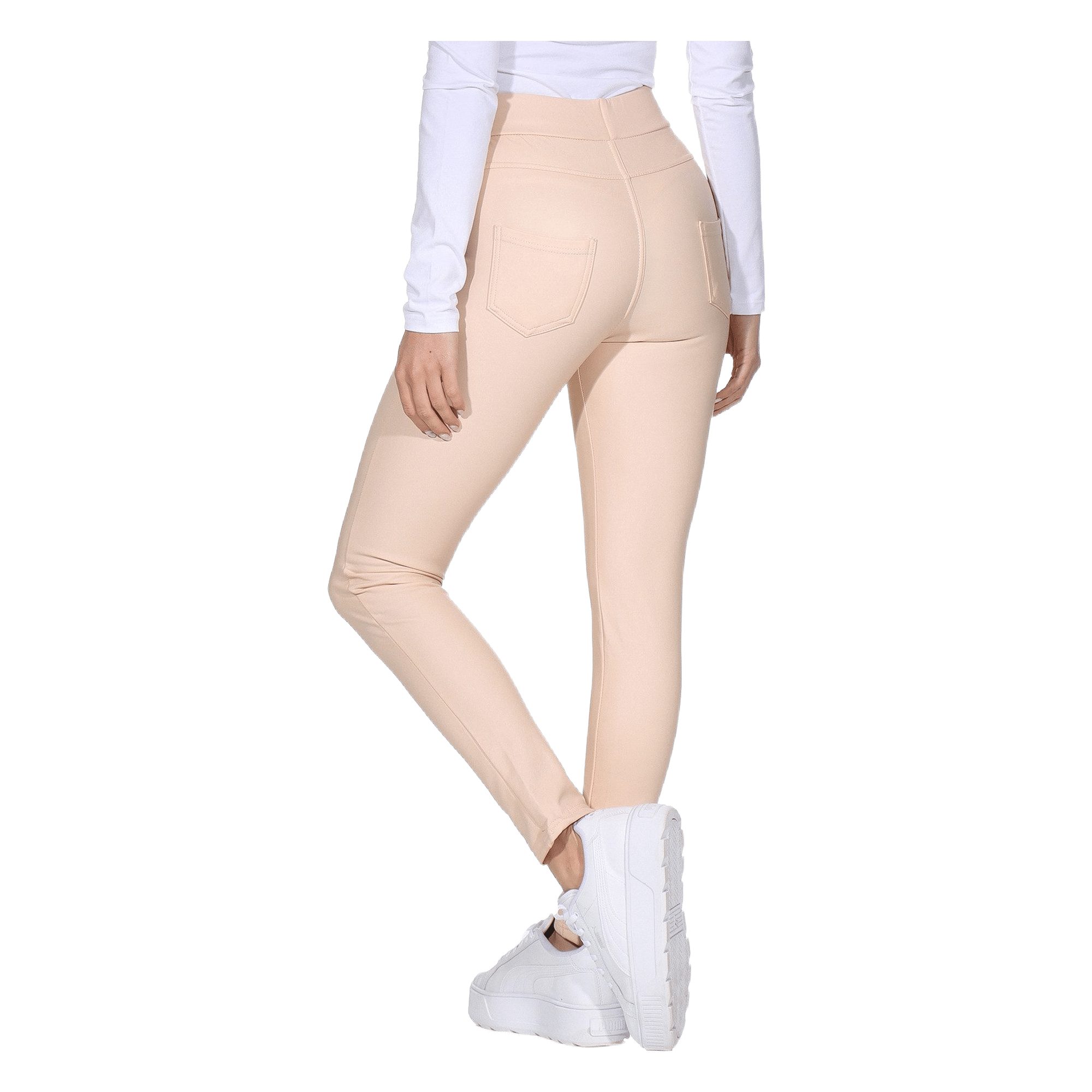 Aurela Damenmode Lederimitathose Damen Leder Leggings gefüttert mit elastischem Bund, in Unifarbe