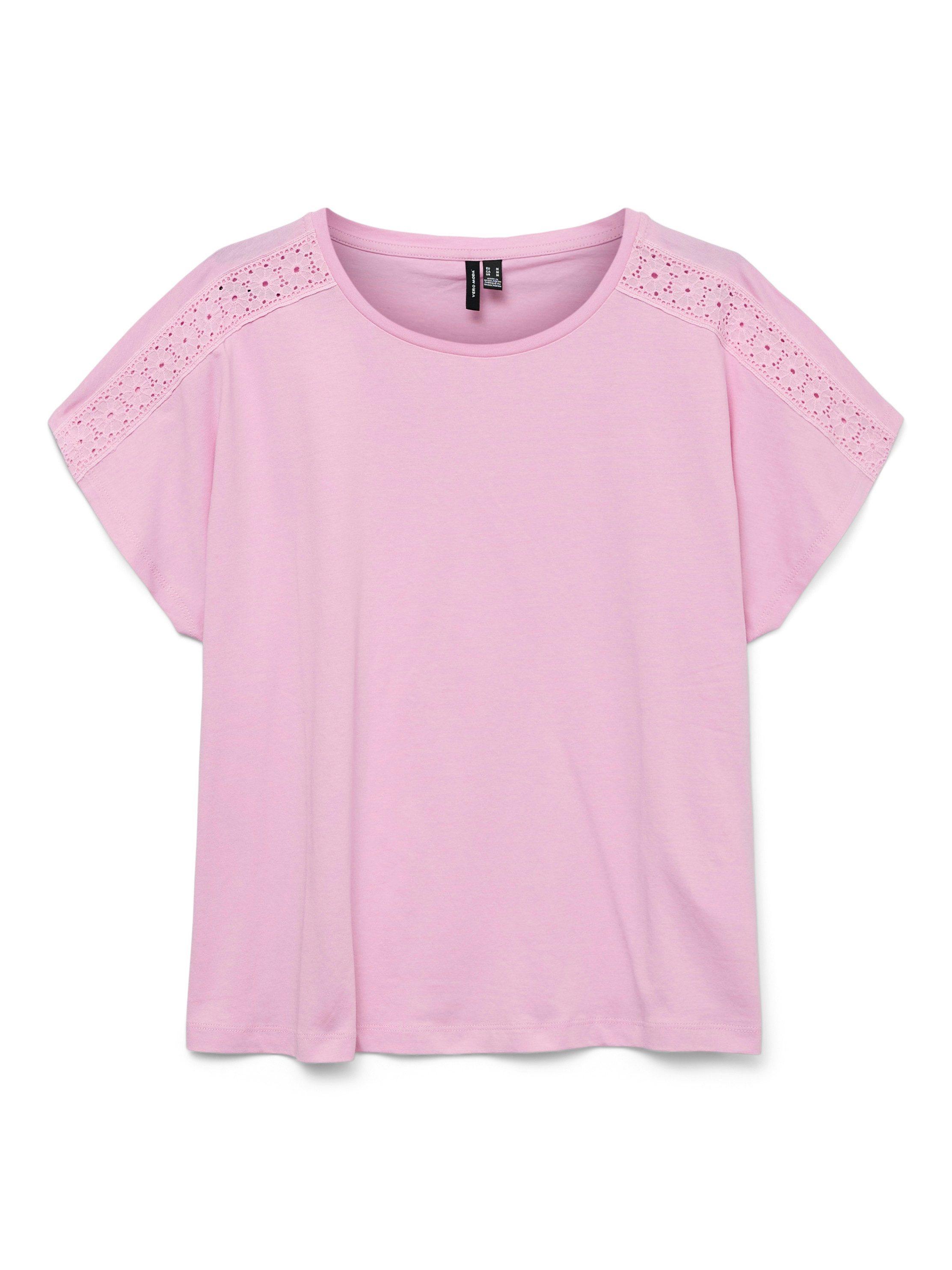 Kurzarmshirt VMEMMY SS LACE TAPE TOP JRS GA NOOS