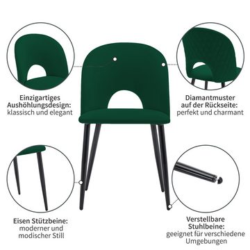 MODFU Essgruppe Rechteckiger Esstisch Moderner Küchentisch Set, (Esstisch mit 4 stuhl Mit Diamantmuster,Verstellbare Stuhlbeine)