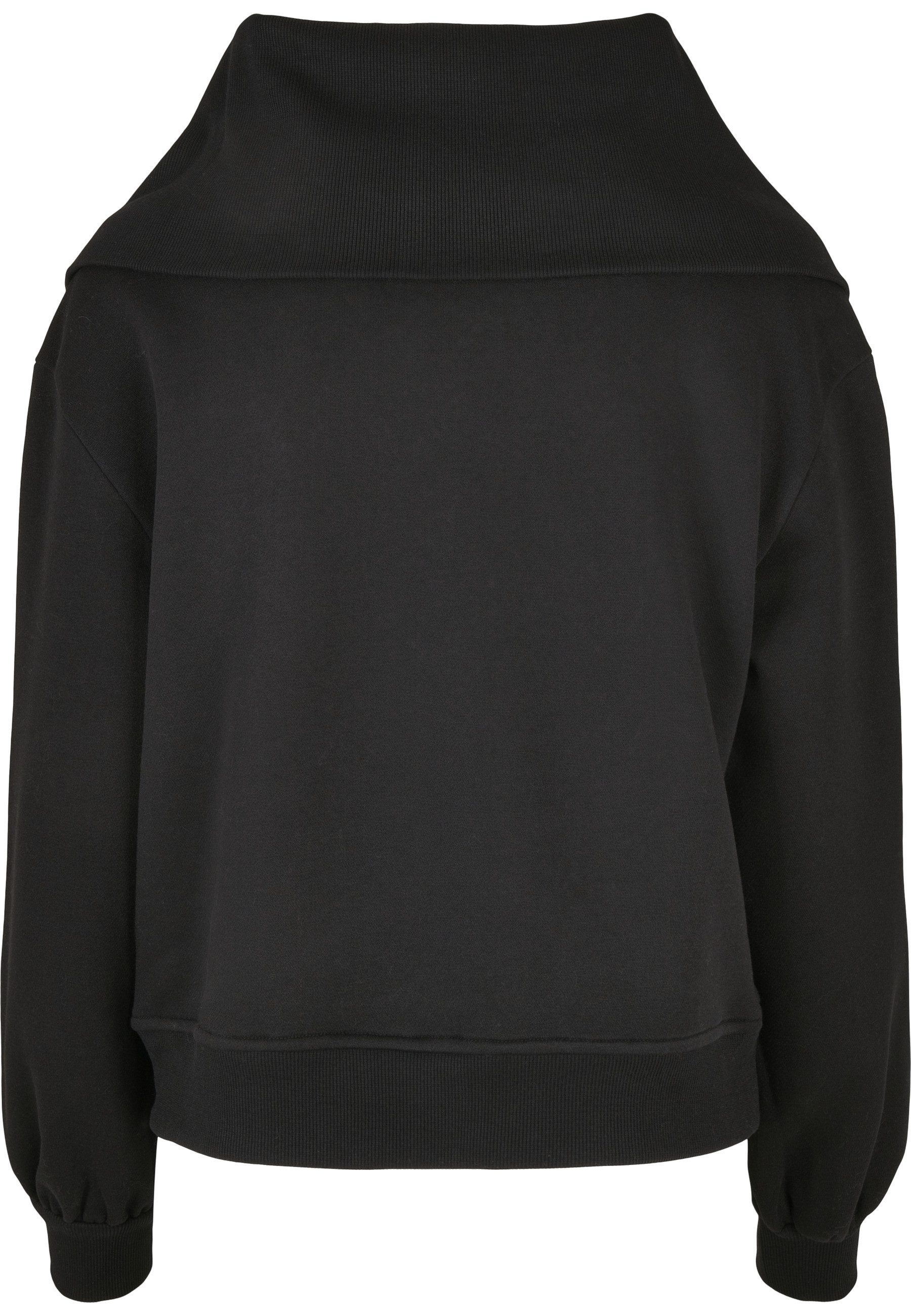 URBAN CLASSICS Sweater Urban Classics Damen Ladies Oversized High Neck Troyer Crew (1-tlg)