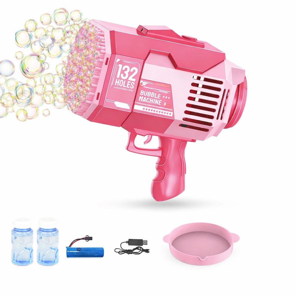 Diyarts Seifenblasenpistole, Mit 132 Blasenauslässen & LED-Lichteffekten
