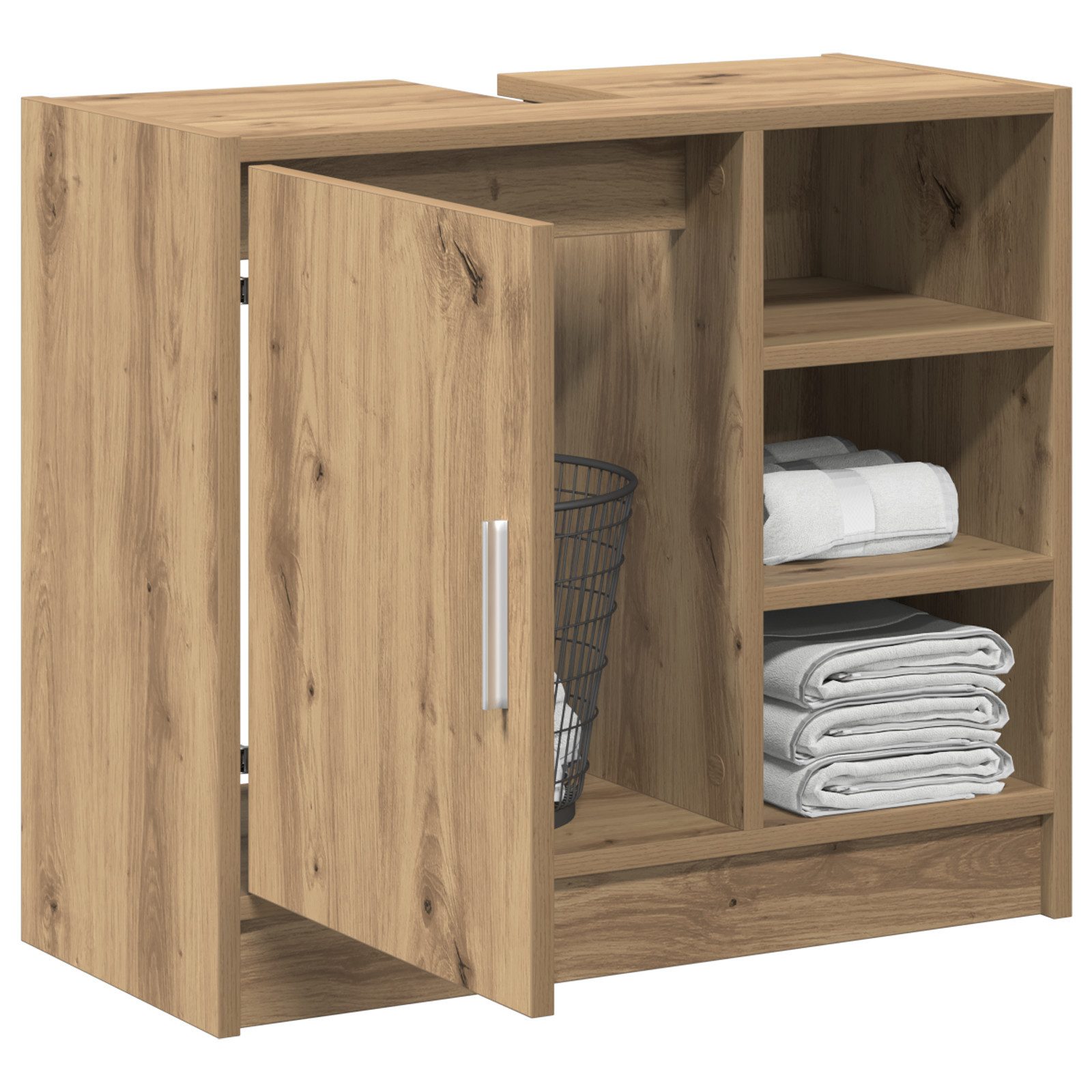 vidaXL Badezimmer-Set Waschbecken-Schrank Artisan Eiche 63x29x55 günstig online kaufen