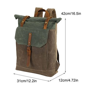 REDOM Laptoprucksack Canvas Rucksack Schulrucksack Reiserucksack Schultertasche (Vintage Notebook Laptop Tasche Schule Uni Rucksack, Backpack mit Laptopfach, für 17,3-Zoll Laptop, luxuriös, Luxus), für Herren Damen Jungen Teenager Freizeit Arbeit Business Reisen