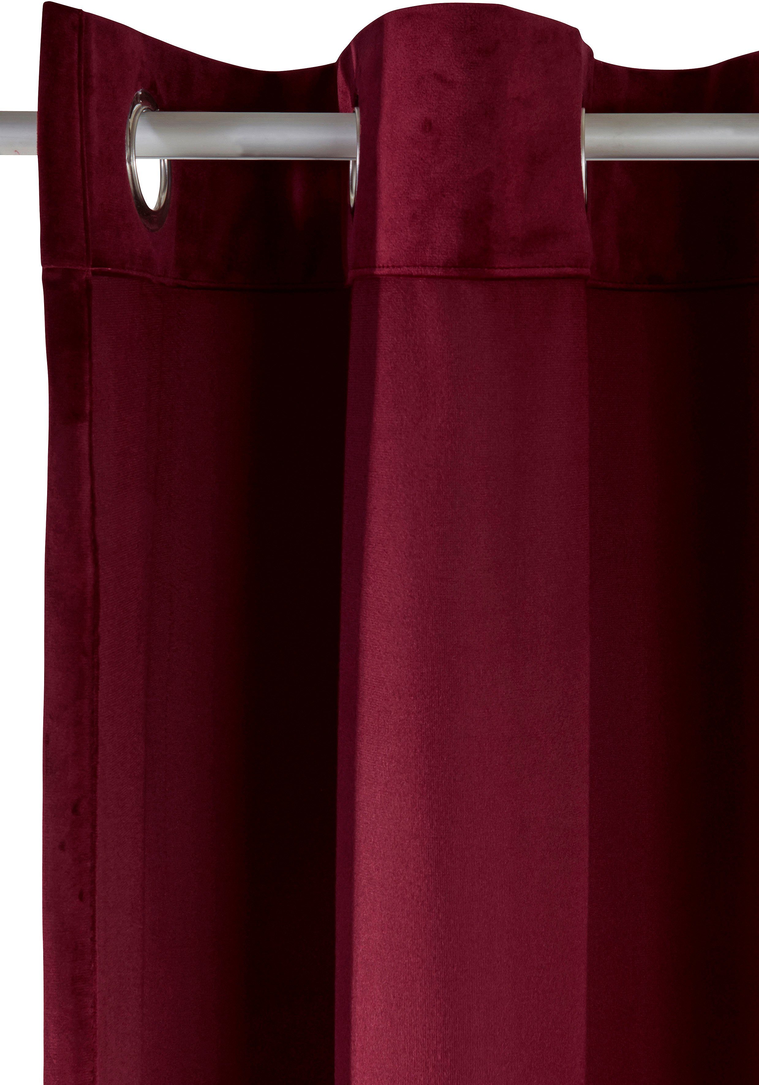 OTTO home Vorhang Velvet Uni, Ösen, blickdicht, 2er-Set, Samt (2 St), Ösen, blickdicht, Polyester, Blickdichter Samt, 2-er Set, edel, Gardine, multifunktional – Bild 5 von 5