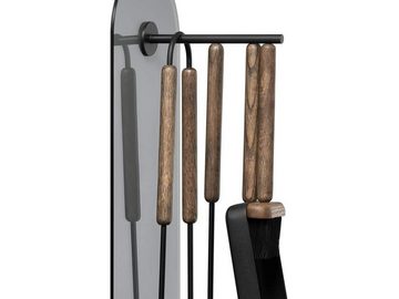 blomus Kamingarnitur Ashi, (Kaminbesteck-Set), Kaminbesteck wandhängend, Kaminset mit Magnethalterung