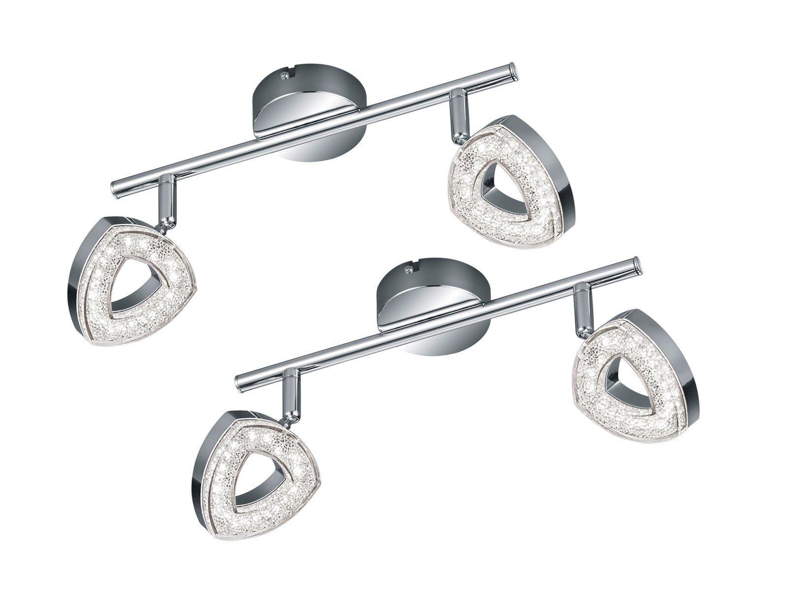 Reality Leuchten LED Deckenspot, LED fest integriert, Warmweiß, 2er Set innen, Treppenbeleuchtung Treppenhaus Lichtspots, Breite 30cm