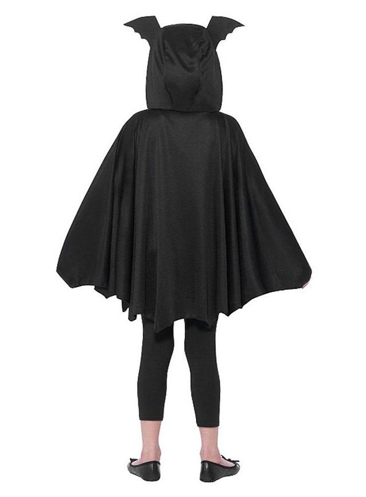 Smiffys Umhang Fledermaus Cape - Karneval Faschingskostüm Kinder, Einfacher Kapuzenumhang für kleine Vampire
