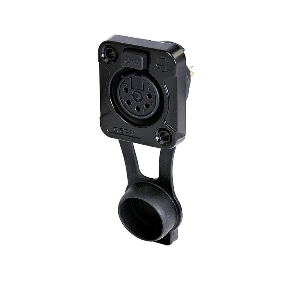 5-polige Einbaubuchse, IP65, Lötanschlüsse, Audio- & Video-Adapter