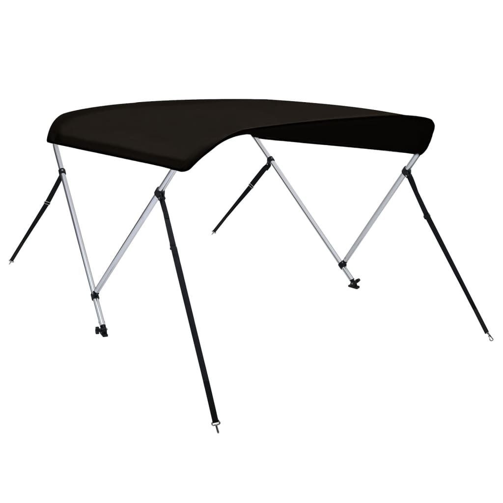 Schutzplane Boot-Sonnendach Persenning 2-Bow Bimini-Top Schwarz 178x138x96 cm