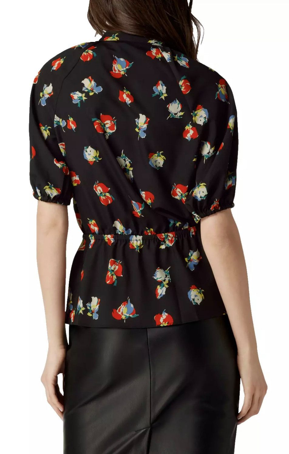 Lauren Ralph Lauren Blusentop Bluse hemd mit Binde-Detail und Blumenmuster Floral gerafften Bündchen, elastischer Tailleneinsatz