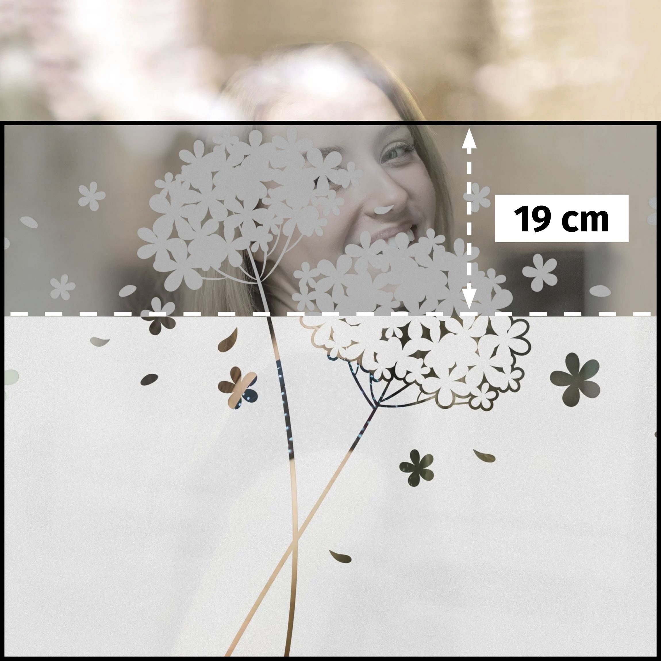 Bilderdepot24 Fensterfolie statisch haftend Motiv Fensterdeko Blüten Bordüre Blume, blickdicht, Innen Fenster Tür Balkontür Küche Badezimmer Wohnzimmer Schlafzi – Bild 5 von 5