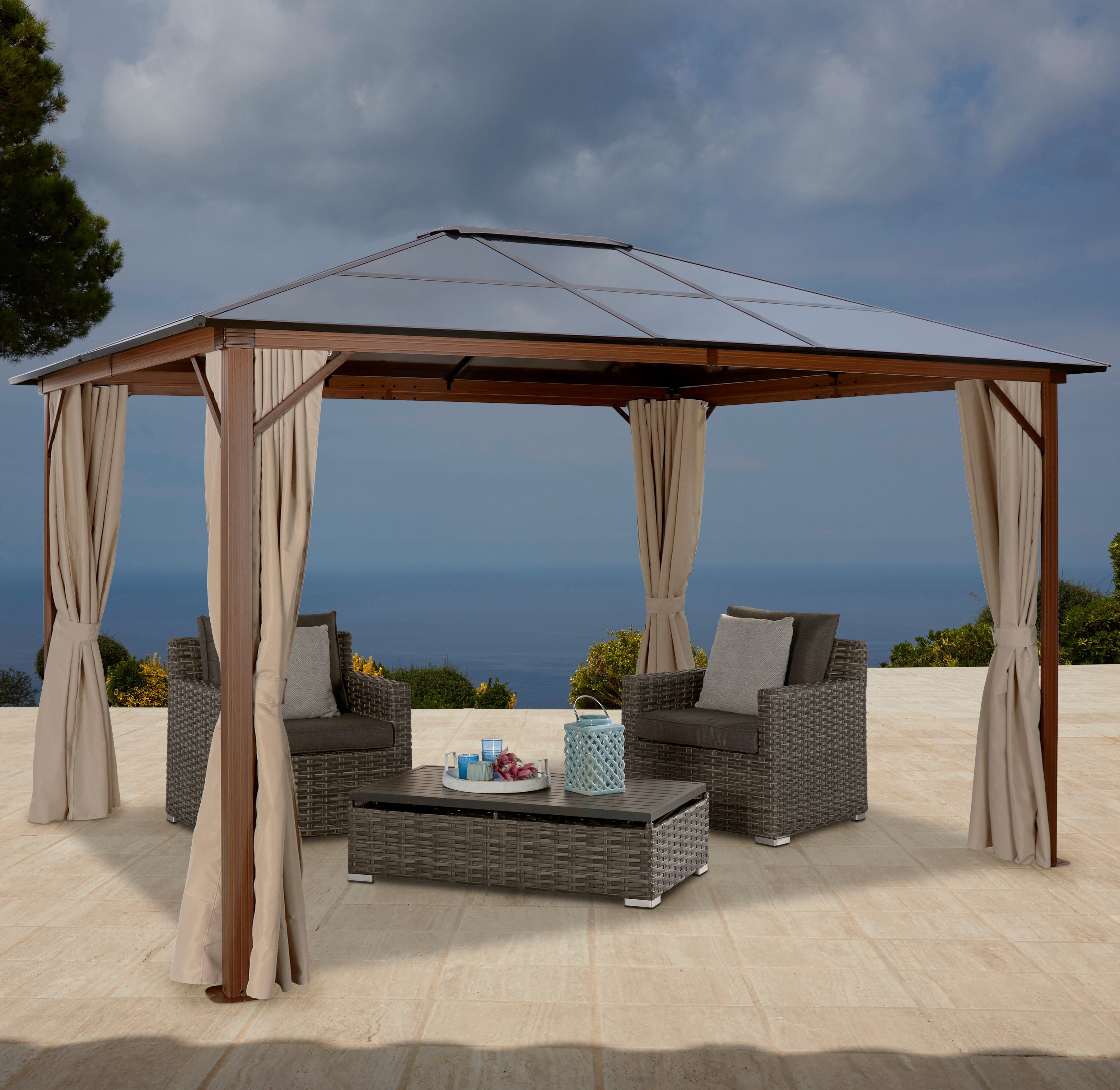 KONIFERA Pavillon mit Seitenteilen BxLxH 300x365x270 cm online kaufen