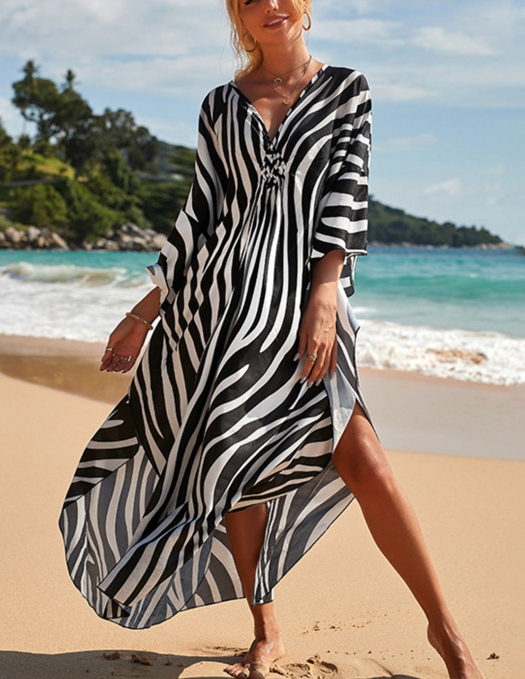 FIDDY Strandkleid Strandkleid für Damen, Sonnenschutzkleid, Bikini-Überzug