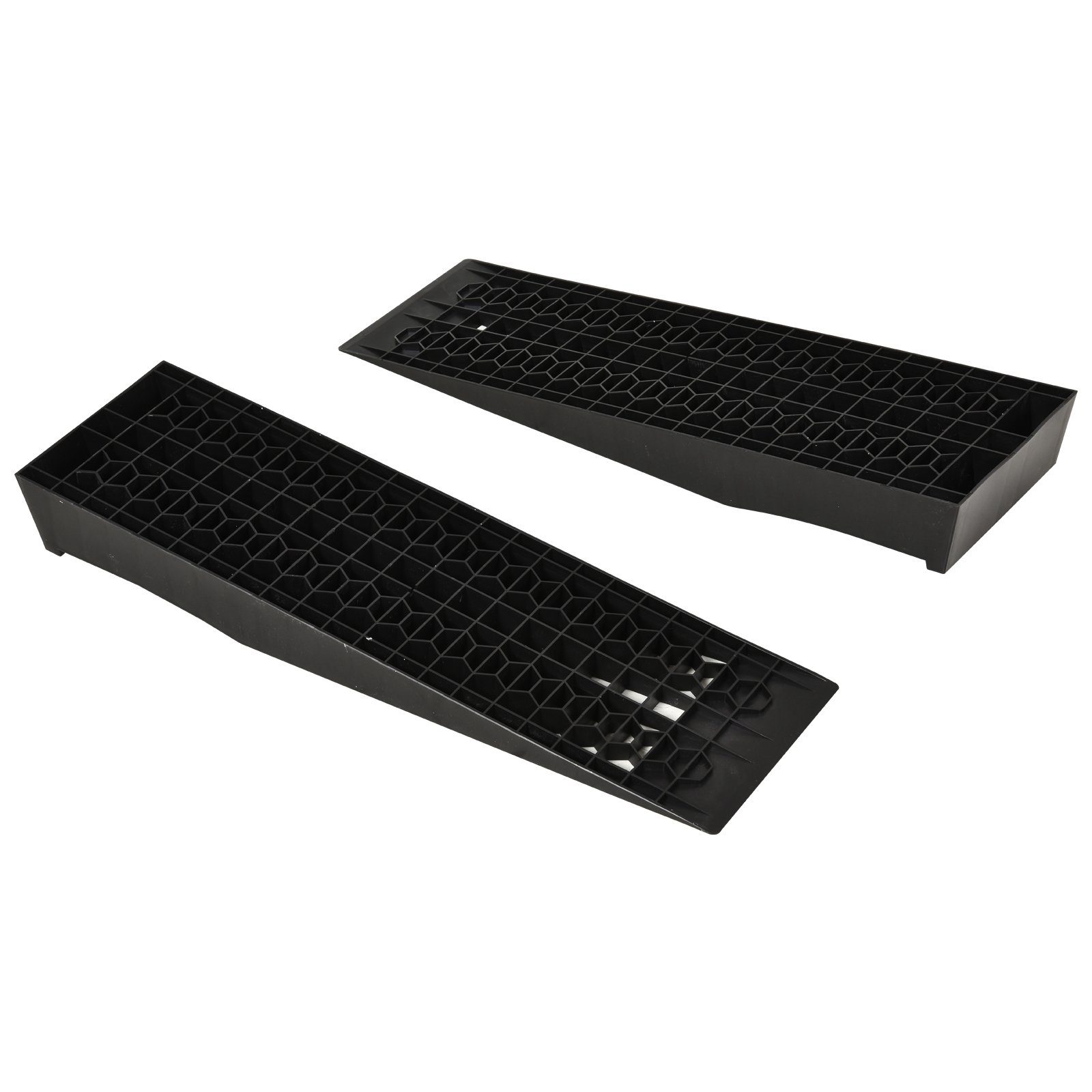 HOMCOM Auffahrrampe Schwellenrampe Bordsteinrampe 2-teiliges Set 3T (Bordsteinrampe, 2-St., Gummirampen), PP Schwarz 70 x 19.5 x 7.8 cm – Bild 2 von 5