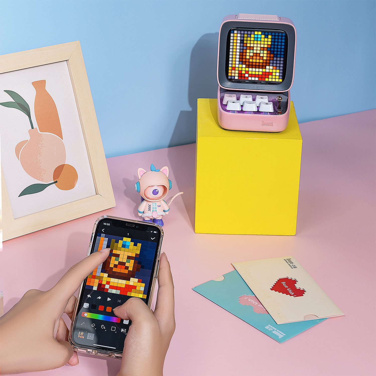 DIVOOM Divoom DitooMic - Rosa Bluetooth-Lautsprecher