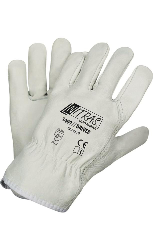 Nitras Arbeitshandschuh-Set Handschuhe Driver Größe 10 grau EN 388, EN 407 PSA-Kategorie II