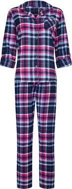 Rebelle Schlafanzug Damen Flanell Pyjama (2 tlg) Baumwolle