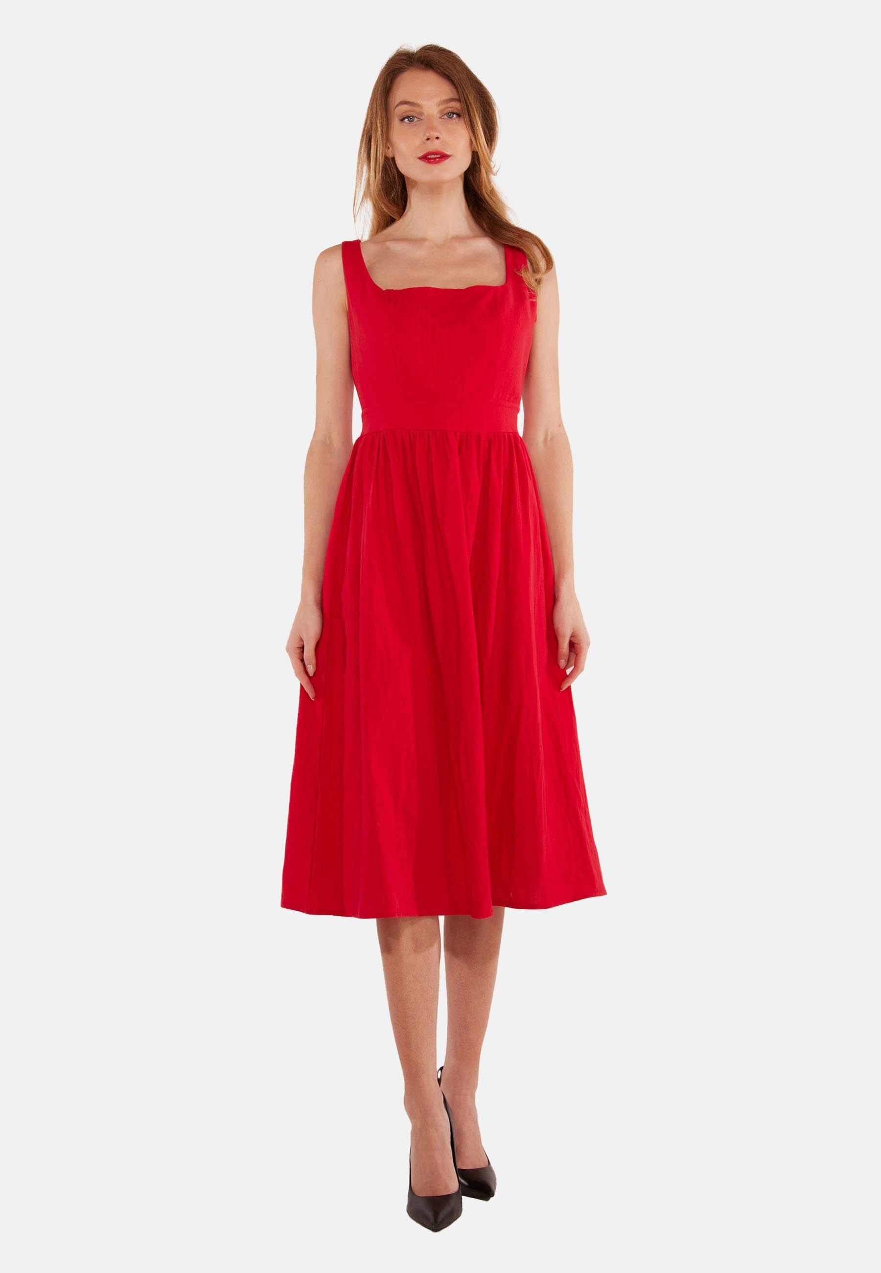 Tooche Midikleid Kleid Rot atmungsaktiv