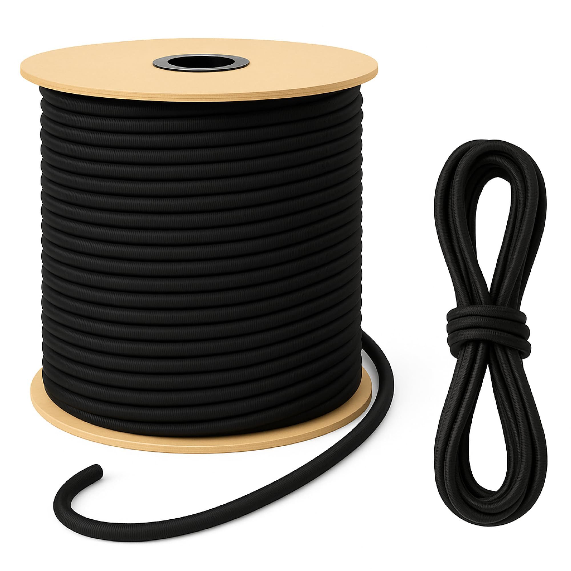 ART TWIST HOME Spanngurt Gummiseil Expanderseil 100m Schwarz UV-beständig Ladungssicherung Spannseil elastisch 6mm 8mm 10mm 12mm Polypropylen Gummikern PP