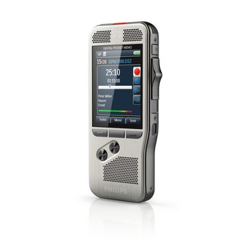 Philips PocketMemo DPM7200 Digitales Diktiergerät (Edelstahl-Gehäuse, Schiebeschalter, SpeechExec Software)