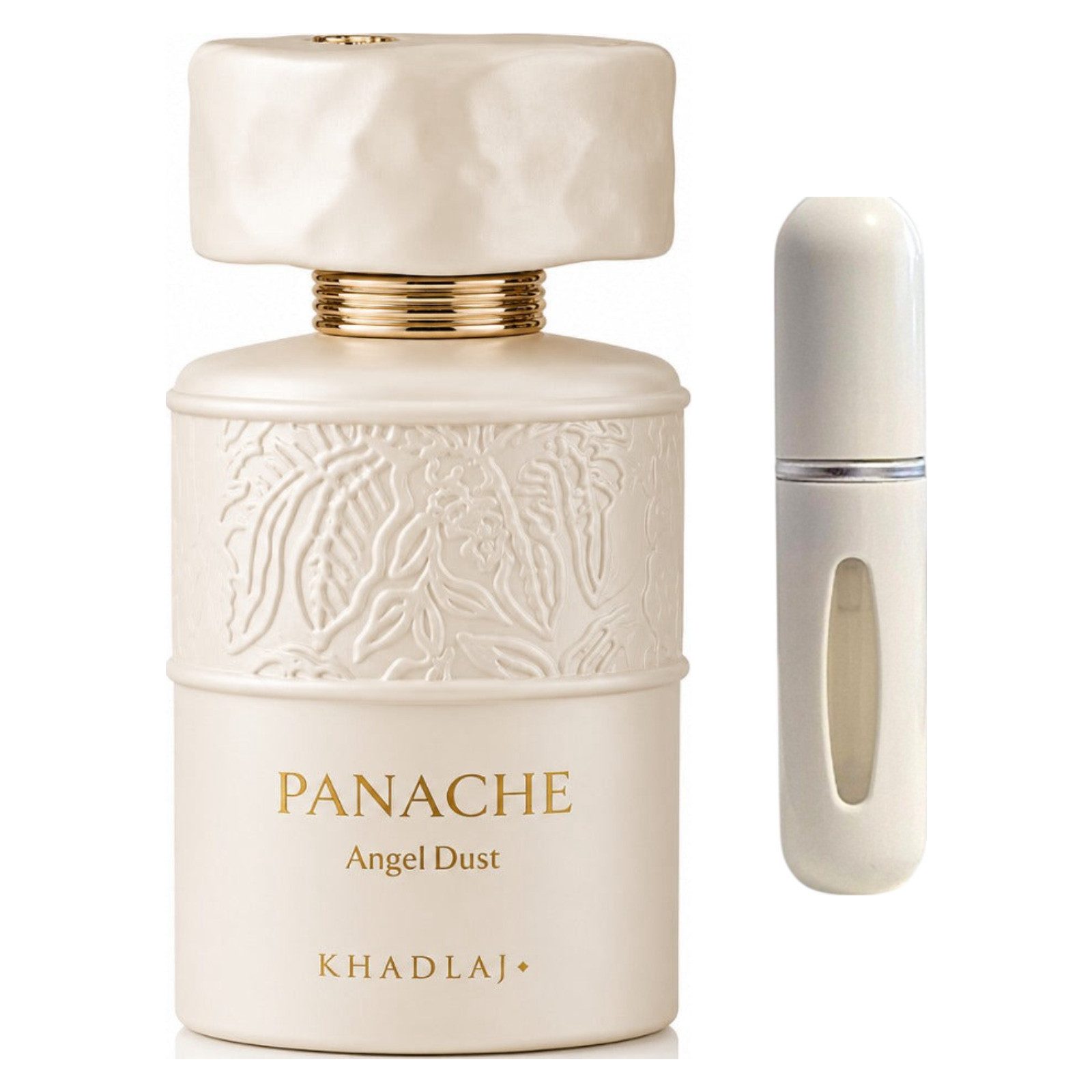 Khadlaj Duft-Set Panache Angel Dust Extrait de Parfum – Süß + Parfümzerstäuber (leer)