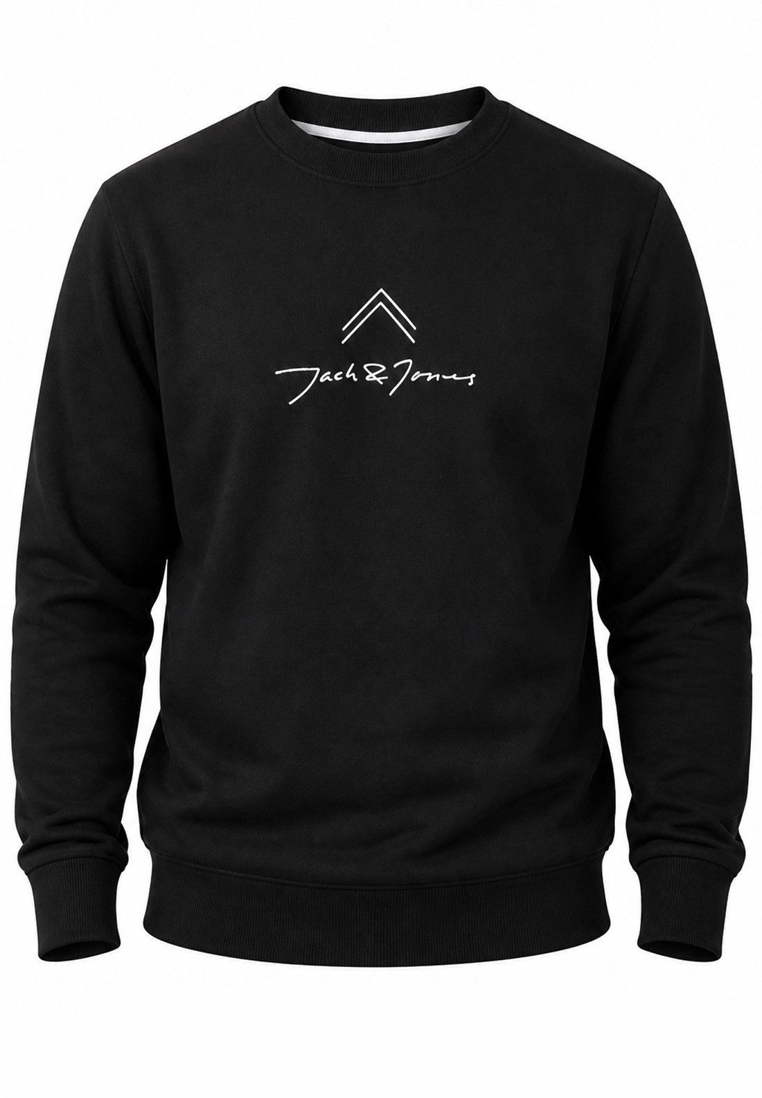 Jack & Jones Sweatshirt Pullover - Rundhalspullover mit Crew-Neck im Regular Fit für Herren Männer Sweatpullover mit Print aus Baumwollmischung