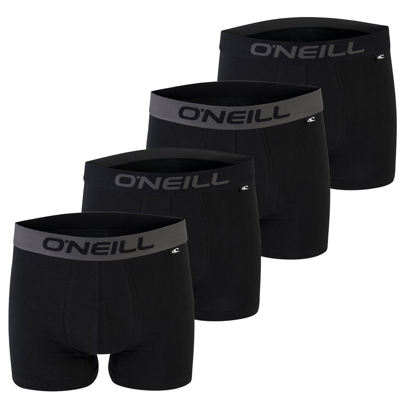O'Neill Boxershorts Men boxer O'Neill plain Multipack (4-St) mit Logo Webbund 4x Black (6969P)