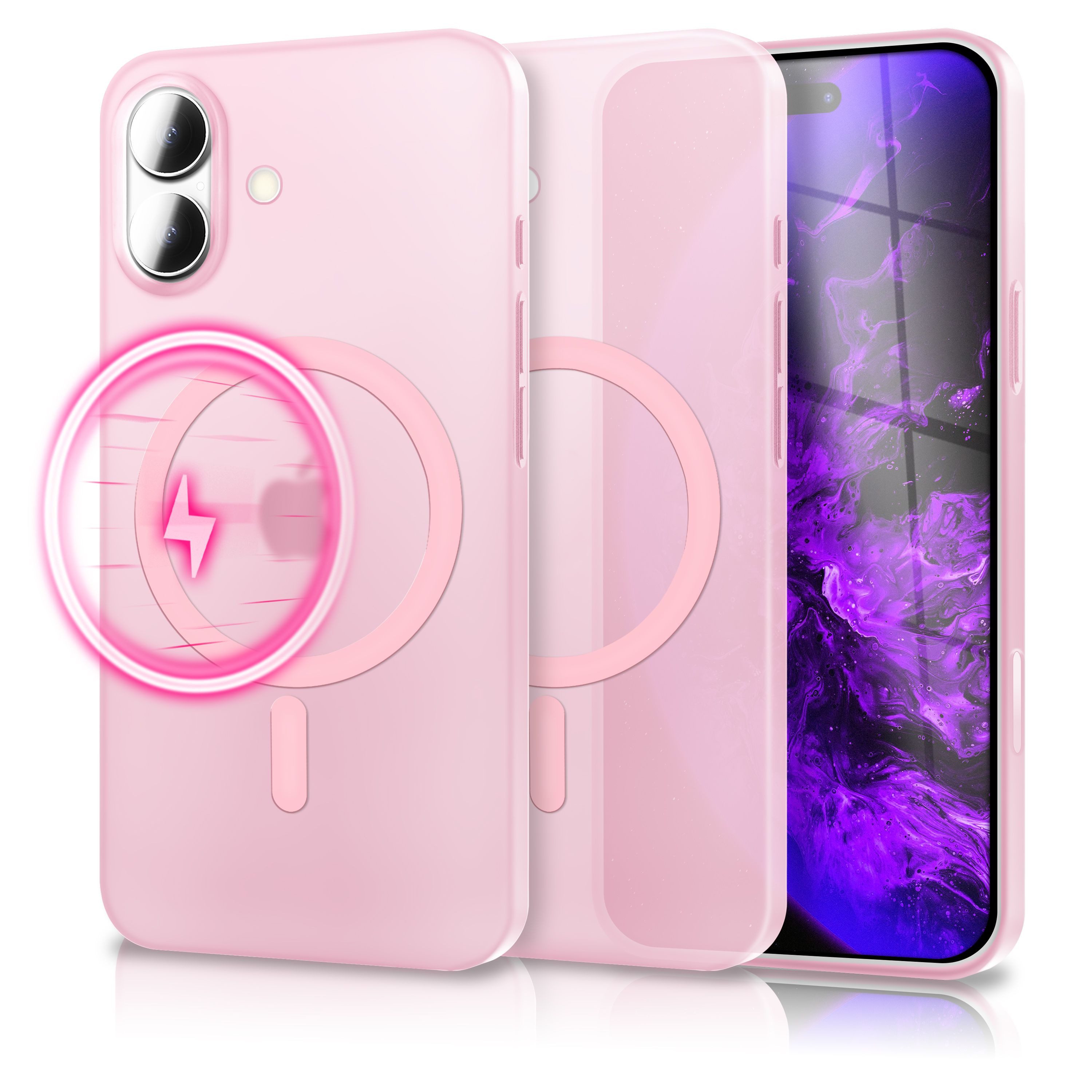 Nalia Smartphone-Hülle Apple iPhone 17 16 cm (6,3 Zoll), MagSafe Hülle / Extrem Dünn 0,3mm / Semi-Transparent / Fein Mattiert