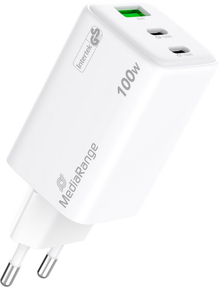 Mediarange Mediarange Ladegerät Power Adapter 100 Watt GaN USB-A + 2x USB-C USB-Ladegerät