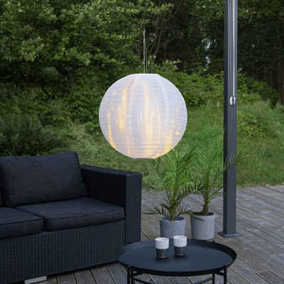 STAR TRADING LED Lampion Lampion Lampenschirm rund D: 40cm weiß für Hängefassungen für Außen