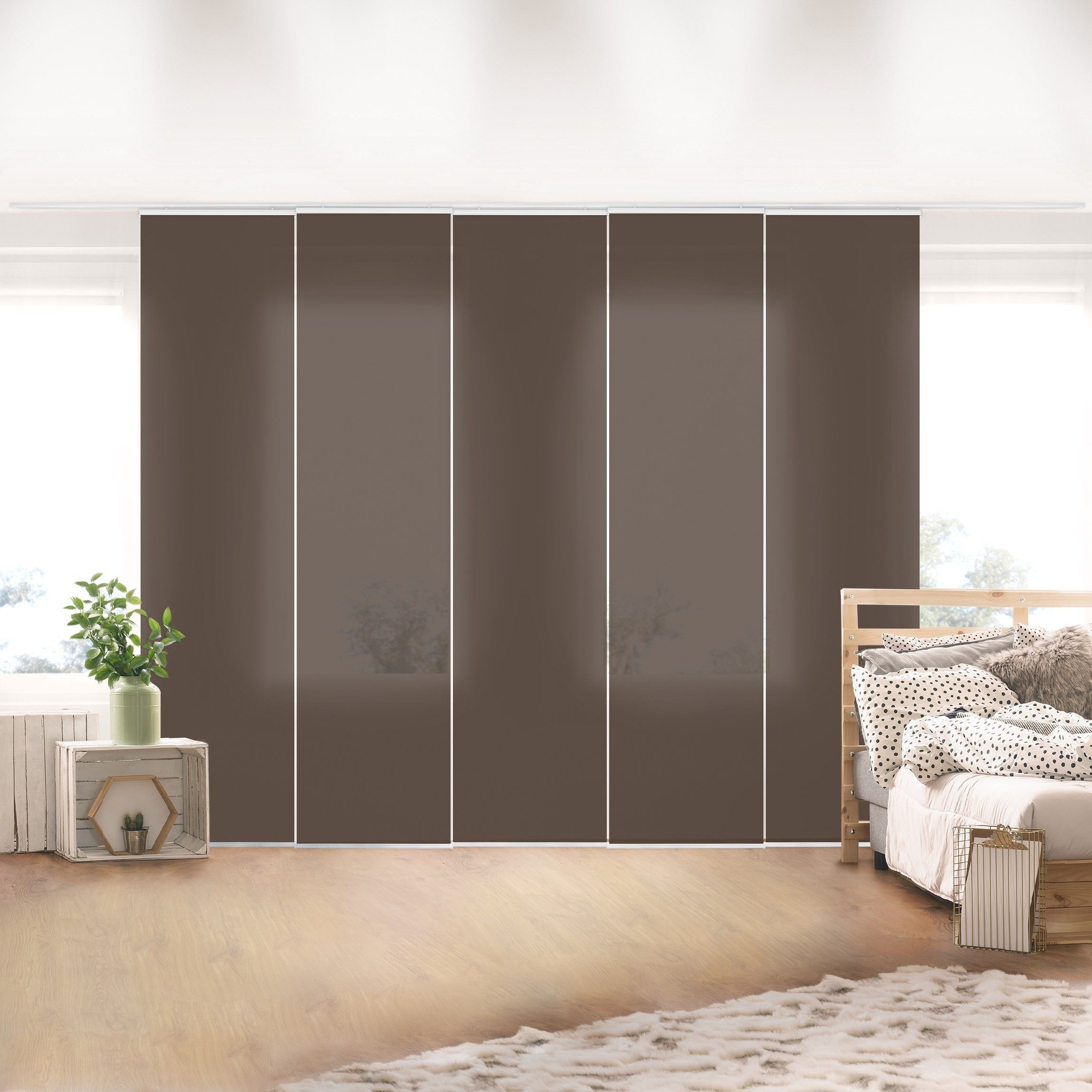 Bilderdepot24 Schiebegardine modern Flächenvorhang blickdicht Cacao, günstig online kaufen
