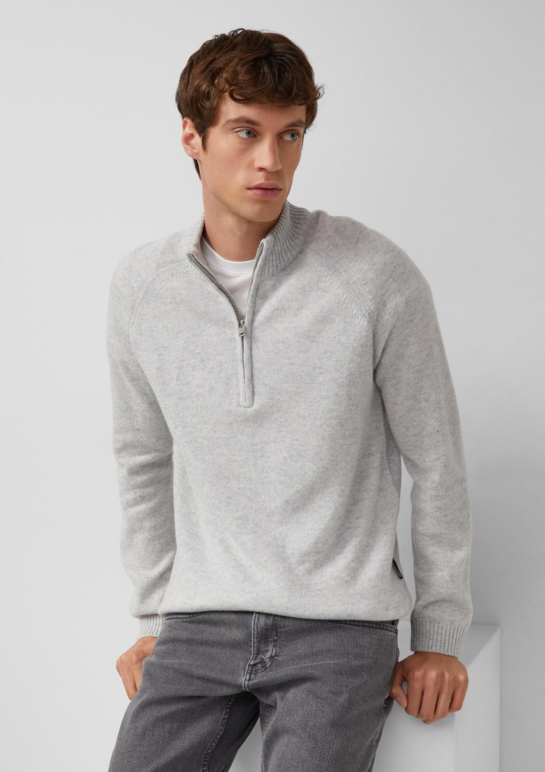 s.Oliver Longpullover Strickpullover Strickpullover aus reiner Wolle mit Tr günstig online kaufen