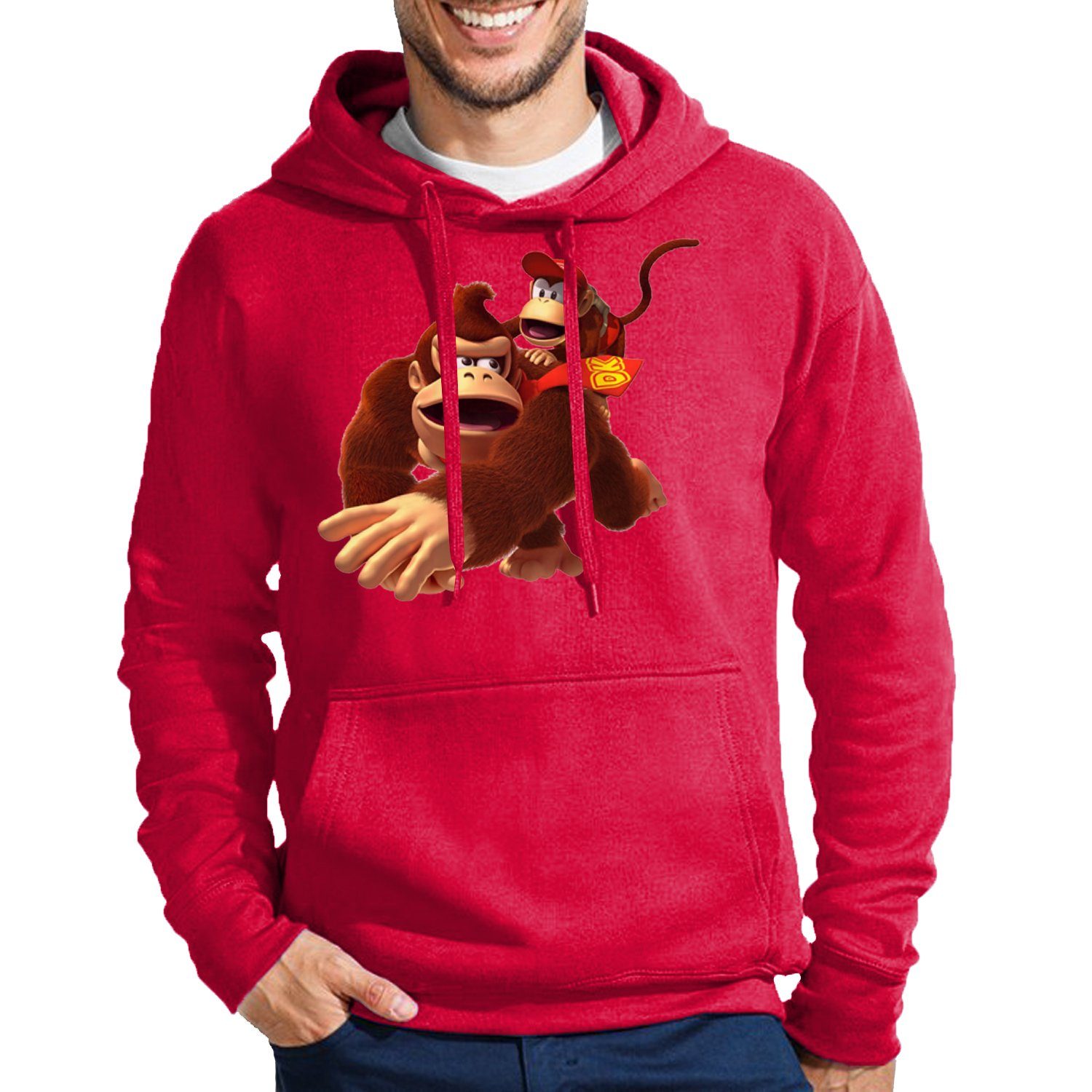 Hoodie Herren Donkey Diddy Kong Spiele Konsole Nerd Super Retro