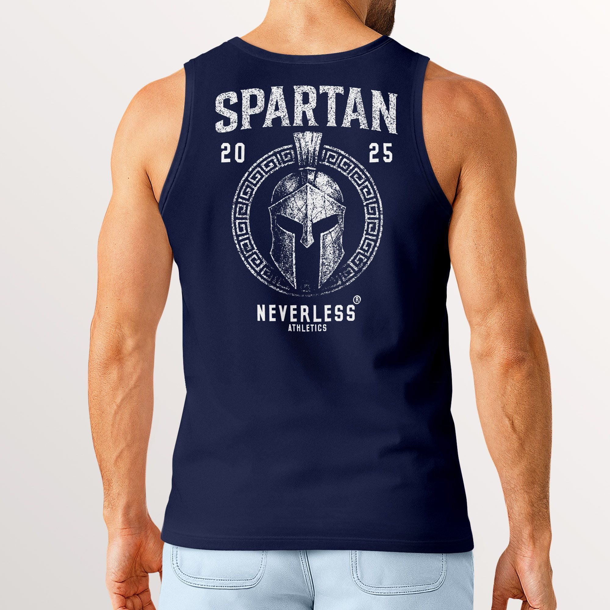Neverless Tanktop Herren Tank-Top Backprint Helm-Print Spartan Sportshirt mit mit Print