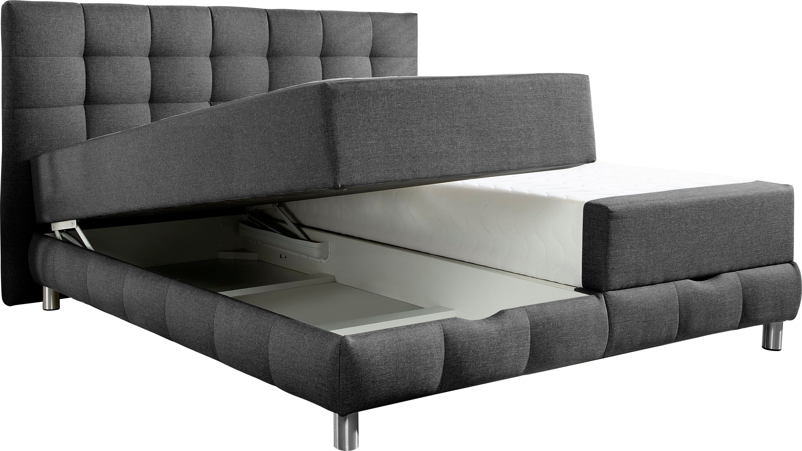 Home affaire Boxbett Vaasa, inkl. Bettkasten & Topper, XXL-Ausführung, Überlänge 220 cm