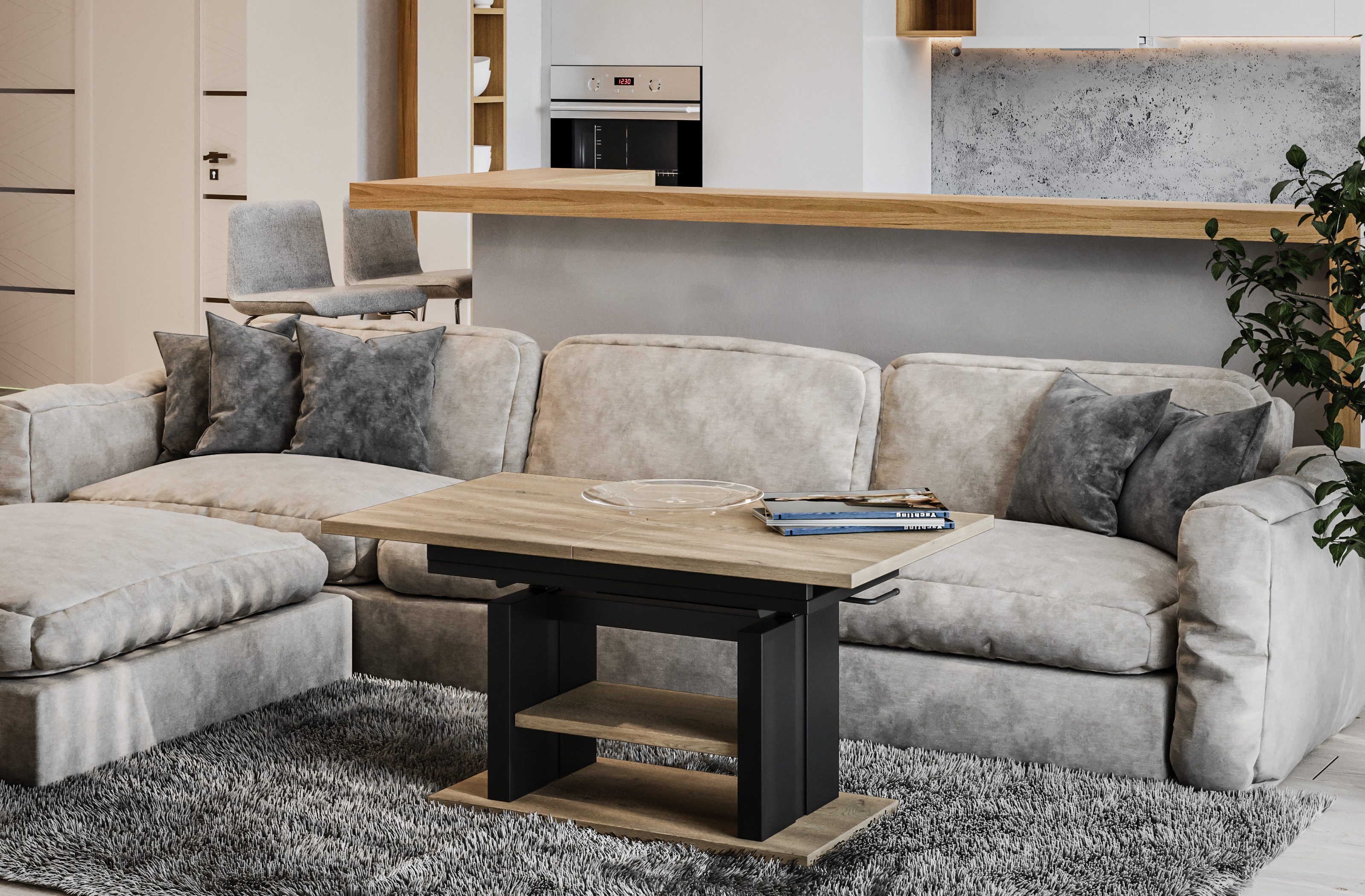 Endo-Moebel Couchtisch Dior 110cm - 170cm ausziehbar und höhenverstellbar D günstig online kaufen