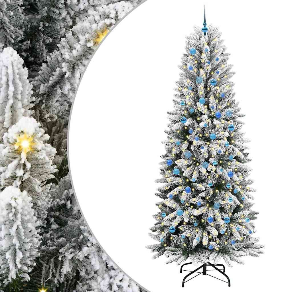 vidaXL LED Baum Künstlicher Weihnachtsbaum mit 300 LEDs mit Ständer Weiß 240 cm
