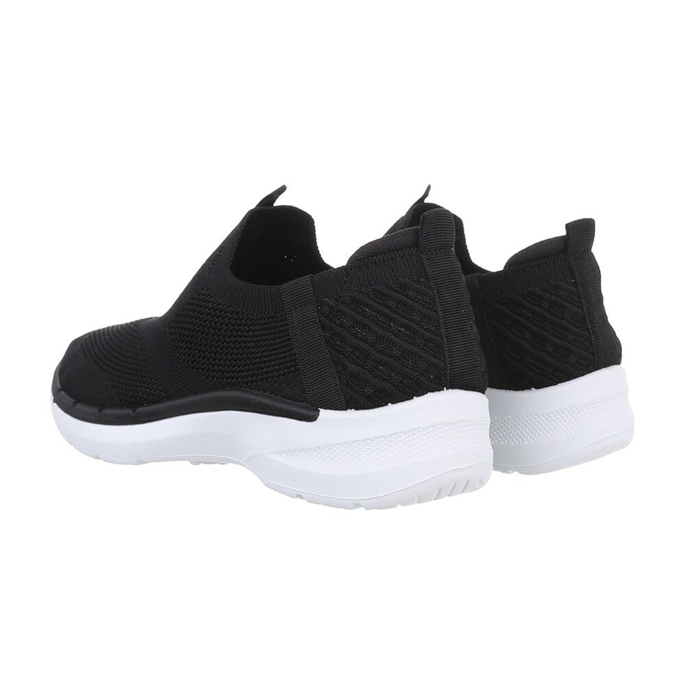 Ital-Design Damen Low-Top Freizeit Sneaker (85878599) Flach Sneakers Low in Schwarz