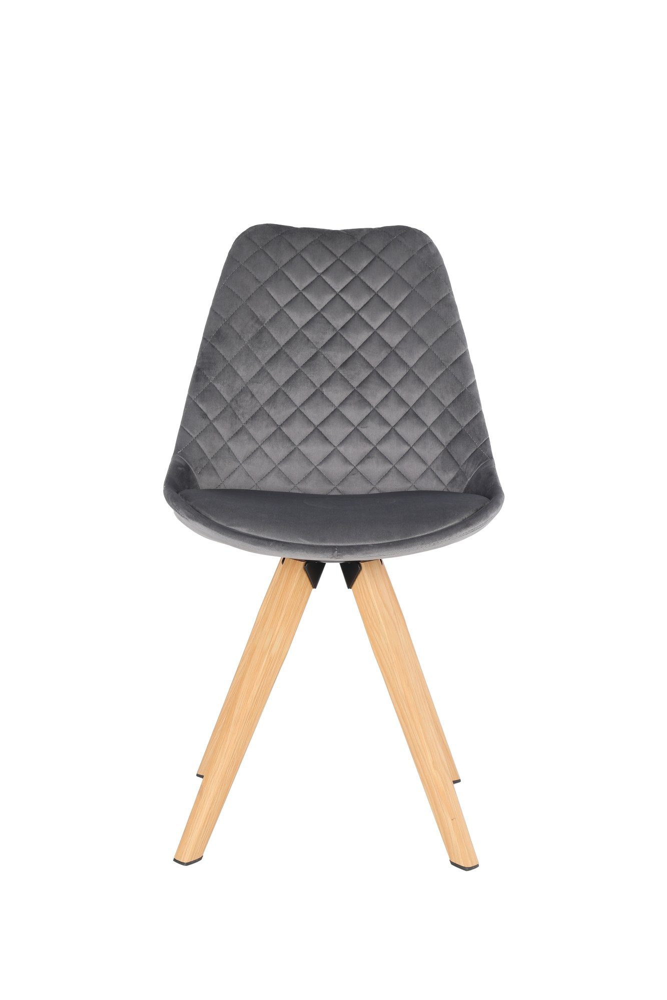 Stuhl in möbelando 48,5x85x55 ARIK (2er-Set), Samt grau. (BxHxT) Abmessungen cm aus