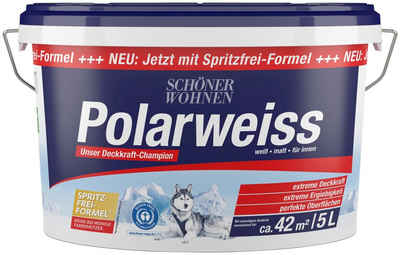 SCHÖNER WOHNEN-Kollektion Wandfarbe »Polarweiss«, 5 Liter, mit Spritzfrei-Formel - konservierungsmittelfrei