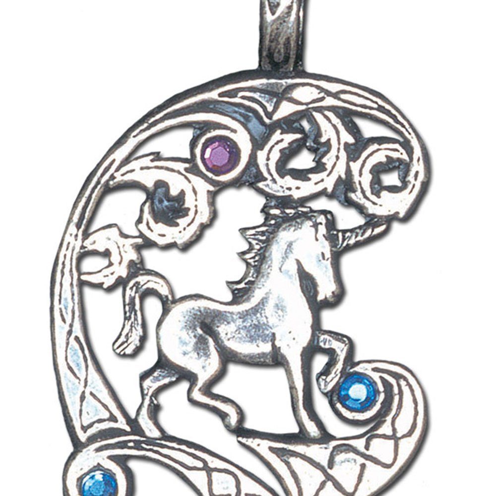 HOPLO Kettenanhänger Einhorn Anhänger Schmuck Einhorn 43x32mm Wikinger Swarovski Kristalle
